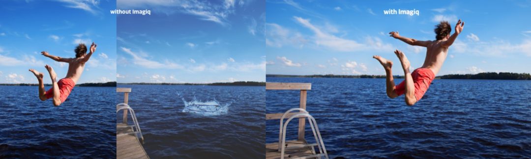 Пример работы функции Imagiq - фото прыжка в воду